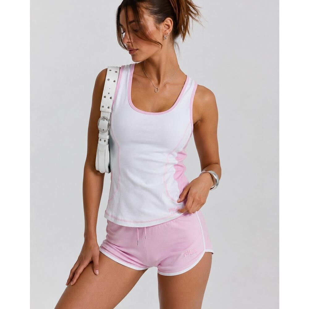 Vintage Y2K Fila Racerback Tank Top Baby Pink